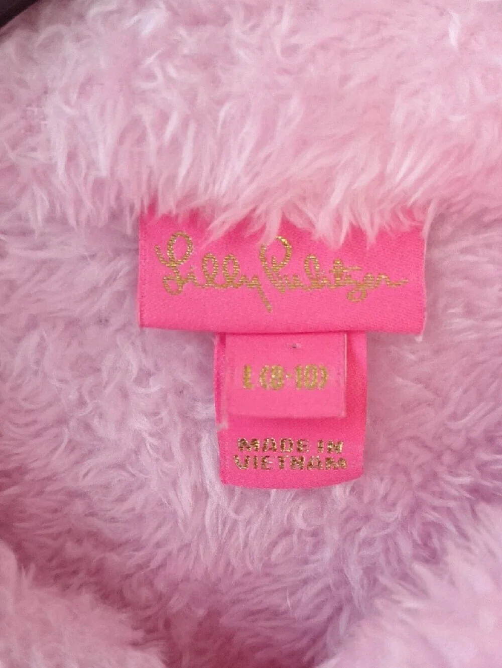Lilly Pulitzer Girls' Cozy Pink Sherpa Full Zip Pockets Jacket Size L 8-10